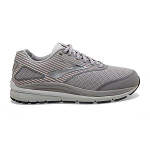 Brooks Addiction Walker Suede Womens Walking Shoes Grey/Pink/White | USA-GMJ528346